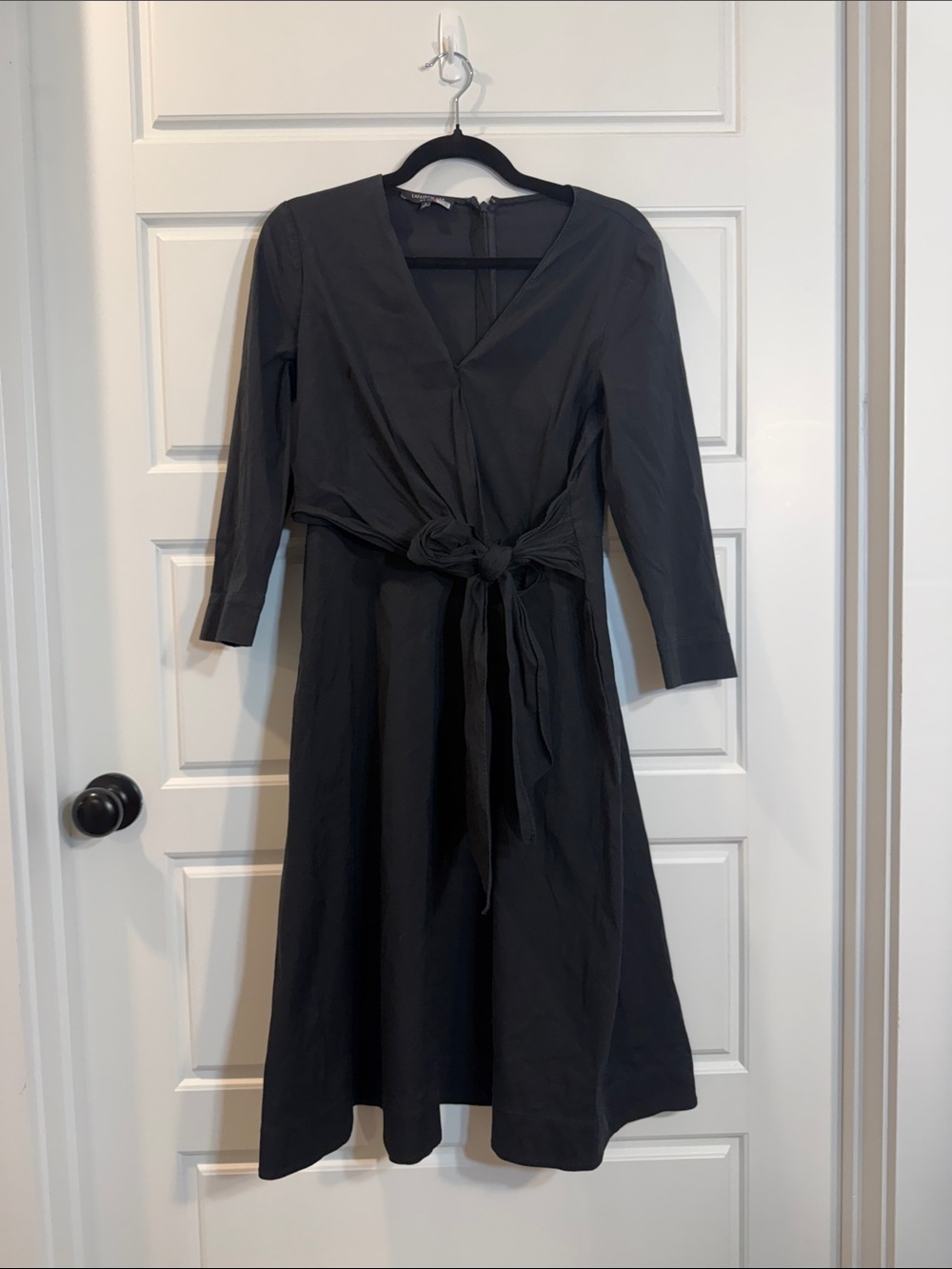Lafayette 148 Black Dolly Wrap 3/4 Sleeve Dress 4